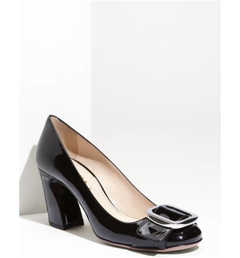 prada shoes kitten heels|prada buckle sculpted heel pump.